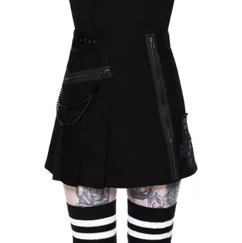 Dámská sukně sukně dámská KILLSTAR - Calling Alice Mini Skirt - BLACK - 4XL