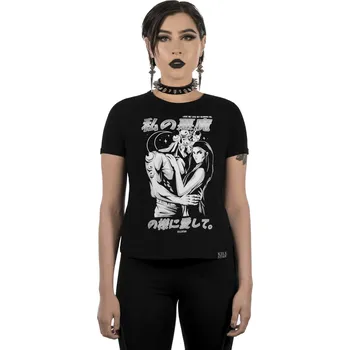 Dámské tričko tričko dámské - Demon Lover Ringer Top - KILLSTAR - KSRA002261