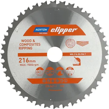 Pilový kotouč Norton Clipper Pilový kotouč WOOD RIPPING 216x30 2,3/1,8 36T ATB Neg