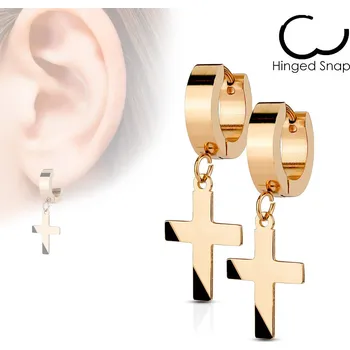 Náušnice Steel Edge Ocelové náušnice kroužky 2079 Barva: Rose gold