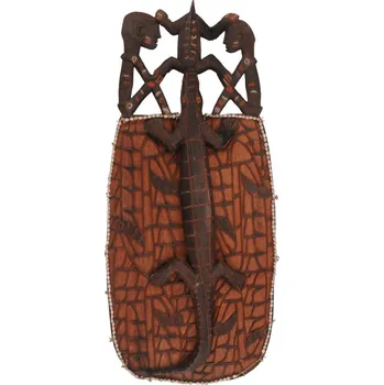 ochranný štít Dekorace Štít Asmat dřevořezba 80 cm