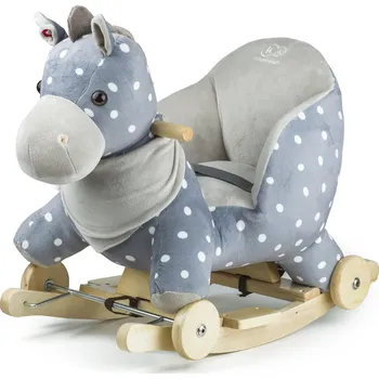 Houpací kůň Kinderkraft Houpací kůň plyšový s melodií šedý