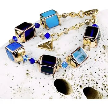 Náramek Lampglas Ledový náramek Ice Queen z perel Lampglas