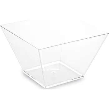 Jednorázové nádobí Wimex Fingerfood hranatá čirá miska 11 x 11 x 7 cm 500 ml 20 ks