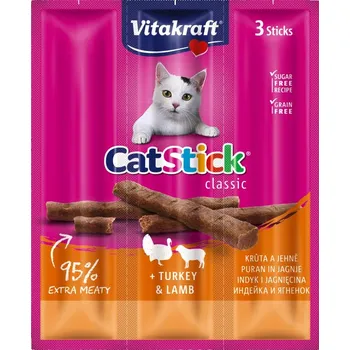 Pamlsek pro kočku Vitakraft Cat Stick mini krůta-jehně 3 x 6 g