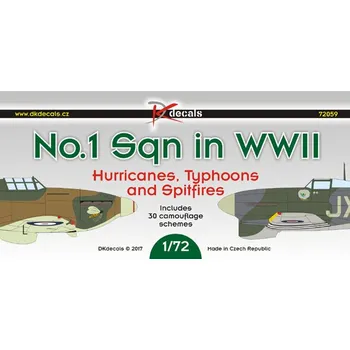 Plastikový model DK decals 1/72 No.1 Sqn in WWII (30x camo)
