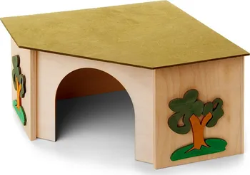 JK Animals Dřevěný domek pro králíky 27 x 27 x 15 cm