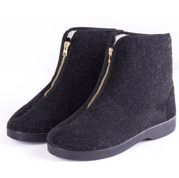 Pánská zimní obuv Vlnka Manufacture Pánské důchodky z ovčí vlny na zip