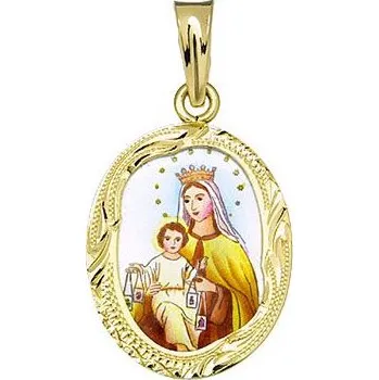 Přívěsek Aljančič Panna Maria Karmelská madonka gravírovaná 146R zlato