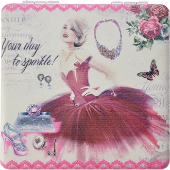 Kosmetické zrcátko Příruční zrcátko s princeznou - 7*7 cm