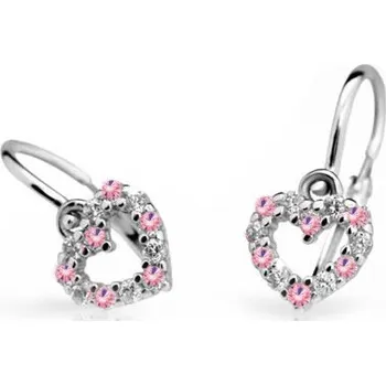 Náušnice Cutie Jewellery Dětské zlaté naušnice C2157B Pink