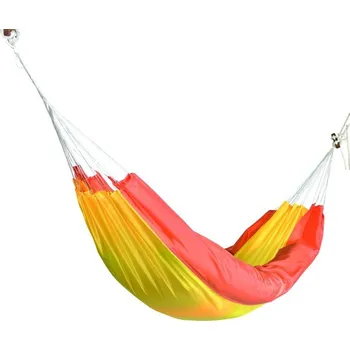Houpací síť Jobek Turistická houpací síť TRAVEL HAMMOCK - žluto-oranžová + uchycovací set - výprodej