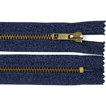Zip Zdrhovadlo zip mosazný 6cm nedělitelný 6mm tm. modrý melír