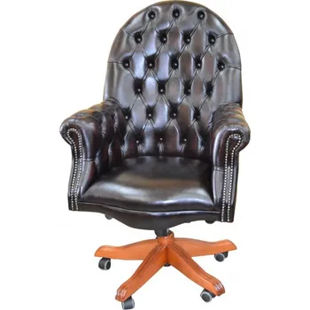 Kožené otočné pracovní křeslo DIREKTOR, zelená