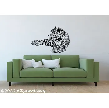 Samolepící dekorace Samolepky na zeď - Ležící jaguár II. - S (75 x 52 cm)