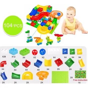 ostatní stavebnice Čína Dětská plastová kuličková dráha Varianta: 104 dílů