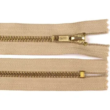 Zip Zdrhovadlo zip staromosazný 45cm dělitelný 6mm přírodní