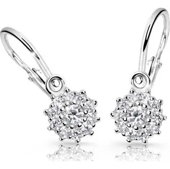 Náušnice Cutie Jewellery Dětské náušnice z bílého zlata C2749B Bílá