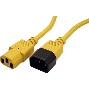 Napájecí kabel ROLINE Kabel síťový prodlužovací IEC320 C14 - IEC320 C13, 3m, žlutý - 19.08.1532