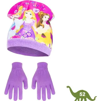 Pokrývka hlavy Fialová čepice a rukavice Princess - velikost 52