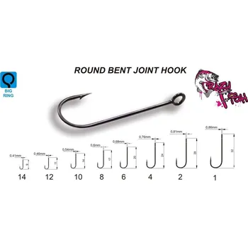 Rybářský háček Crazy Fish Háčky Round Bent Joint Hook vel. 2