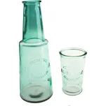 Zelená skleněná karafa se sklenicí, 800 ml ID_1352849
