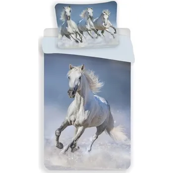Povlečení Bavlněné povlečení - Horses White