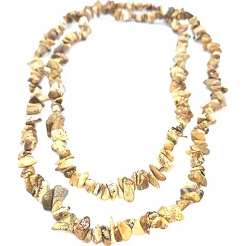 Náhrdelník Jaspis obrázkový náhrdelník sekaný,dlouhý cca 85 cm