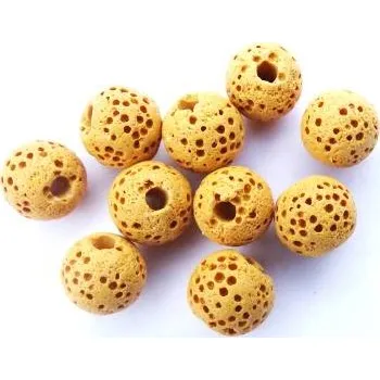 Materiál na výrobu šperku Přírodní láva žlutá korálek 6 mm