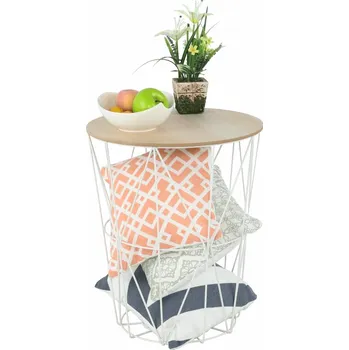 Noční stolek Tempo Kondela Nancer 3 bílá/přírodní