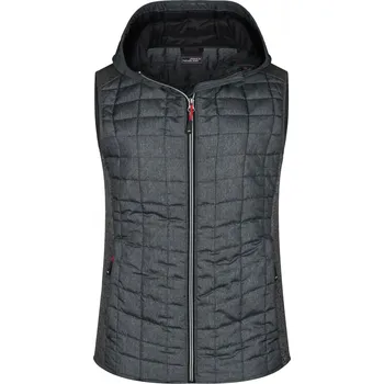 Dámská vesta COTTON Vesta MARLY LADY s kapucí, různé barvy Velikost S grey-melange/anthracite-melange