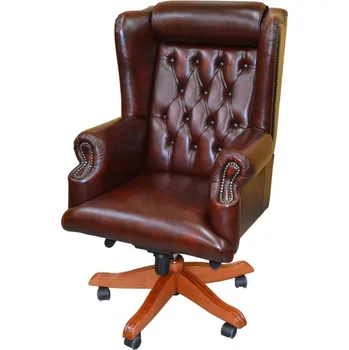 Kožené otočné pracovní křeslo DIPLOMAT, oranžová