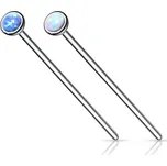 Variabilní piercing do nosu, opál 2,5 mm (bílá)