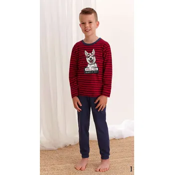 Chlapecké pyžamo Taro, dětské pyžamo 280-Max, dlouhý rukáv, červená, vel. 116