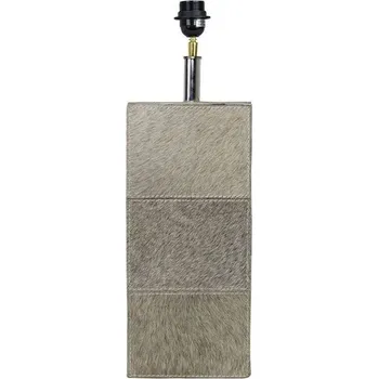 Stojací lampa Základna lampy hranatá z hovězí kůže šedá - 13,5*13,5*45cm/E27