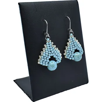 Náušnice Mijabijoux Náušnice Leyla s minerálem tyrkys MB00107