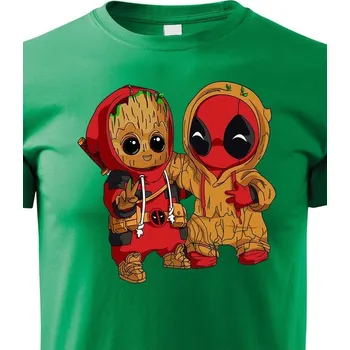 Chlapecké tričko Dětské tričko Deadpool a Groot, Barva Zelená, Velikost 110 cm/4 roky, Canvas Dětské tričko Bezvatriko.cz 1