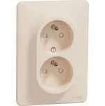 Sedna Design zásuvka 2-násobná s clonkami rámeček šroubová béžová