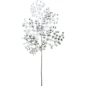 umělá květina Větvička mini borovice zasněžená - 65 cm