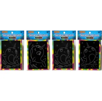 vyškrabávací obrázek SMT Creatoys Škrabací mini obrázek - duhový