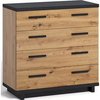 Komoda Šuplíková komoda Ines - dub artisan / černá