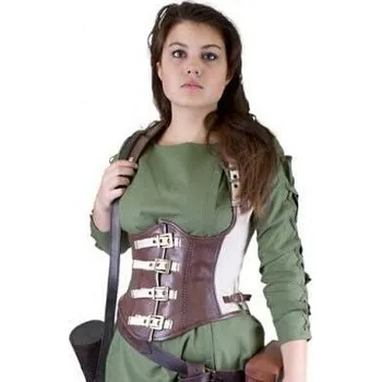 Karnevalový kostým imago Korzet zlodějka - hnědobéžový, velikost M