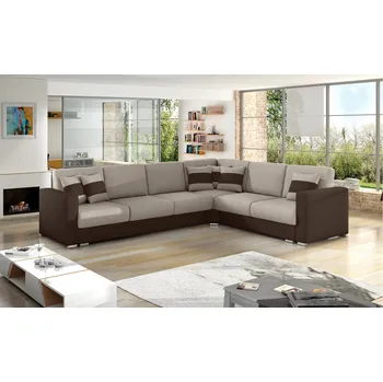 Sedací souprava Rohová sedací souprava NERO béžová / hnědá