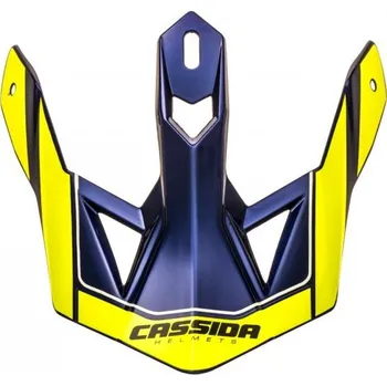 Motodoplněk kšilt pro přilby Cross Pro II, CASSIDA (žlutá fluo/modrá perleť)