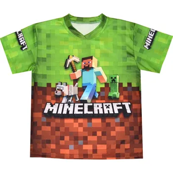 Chlapecké tričko Tričko MINECRAFT zeleno hnědé Velikost: 152