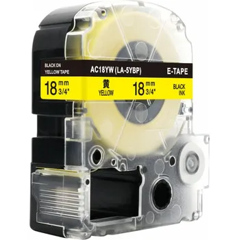 Pásek do tiskárny Kompatibilní páska s Epson AC18YW 18 mm x 8 m cerný tisk/ žlutý podklad