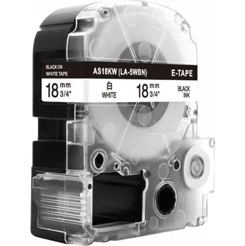 Pásek do tiskárny Kompatibilní páska s Epson AS18KW 18 mm x 8 m cerný tisk /bilý podklad