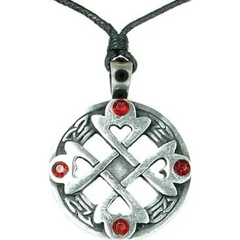 Přívěsek imago Amulet Keltský srdcový kříž, barva červená