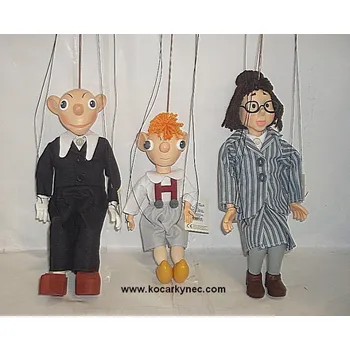 Loutky dřevěné sada Hurvínek, Spejbl, paní Kateřina sada 3 kusů