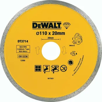 Pilový kotouč DT3714 Dia kotouč pro řezačku obkladů DWC410 na řezání dlaždic 110x20mm DeWALT